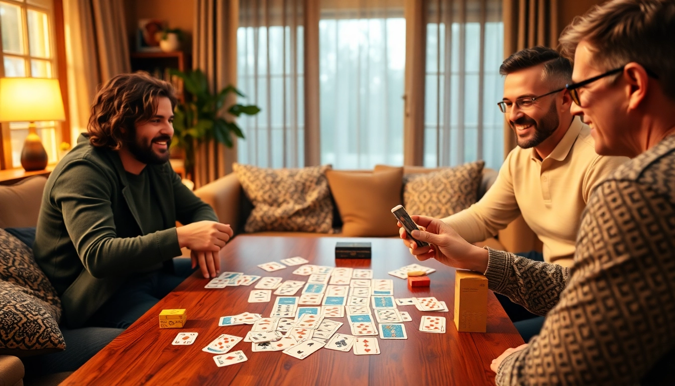 Engage in the thrilling game of rummy wealth with friends around a table filled with colorful cards.