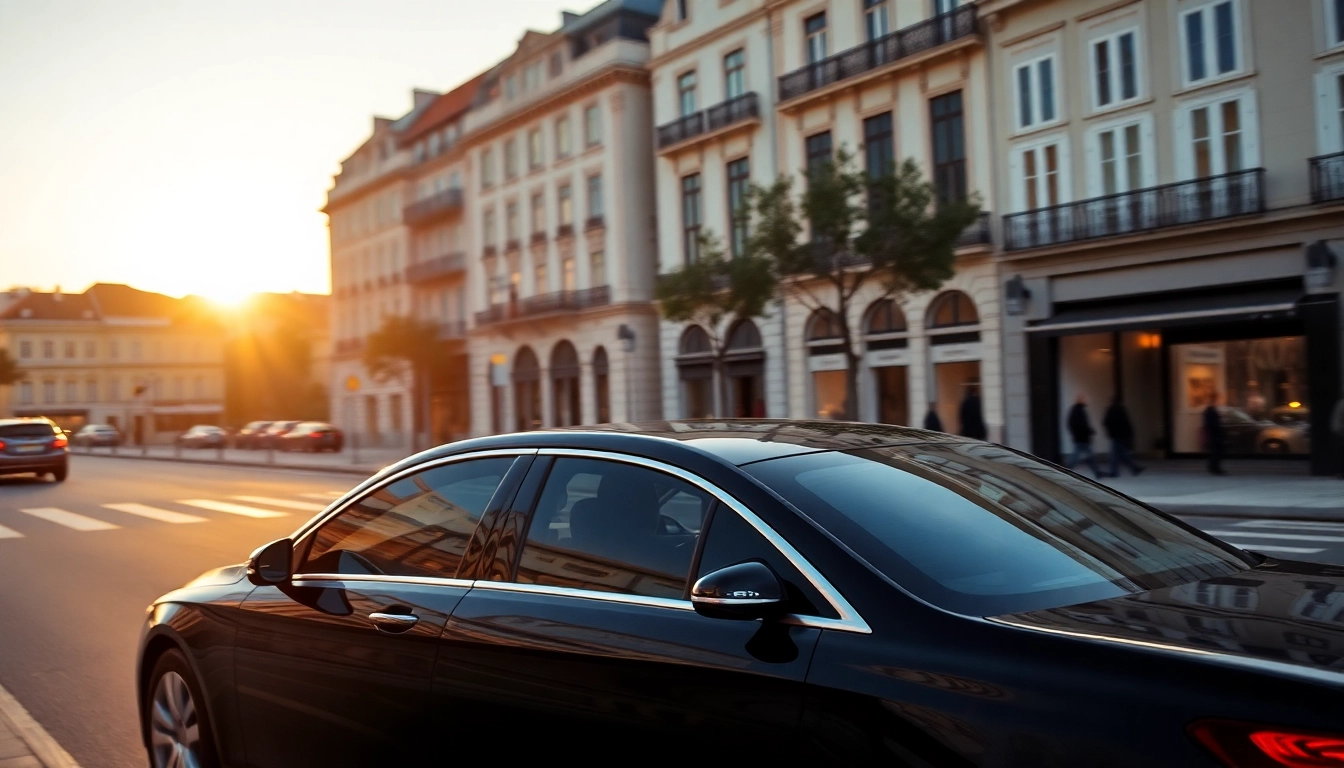 Experience luxury hire chauffeur Lisbon offering premium transportation in an elegant black sedan.