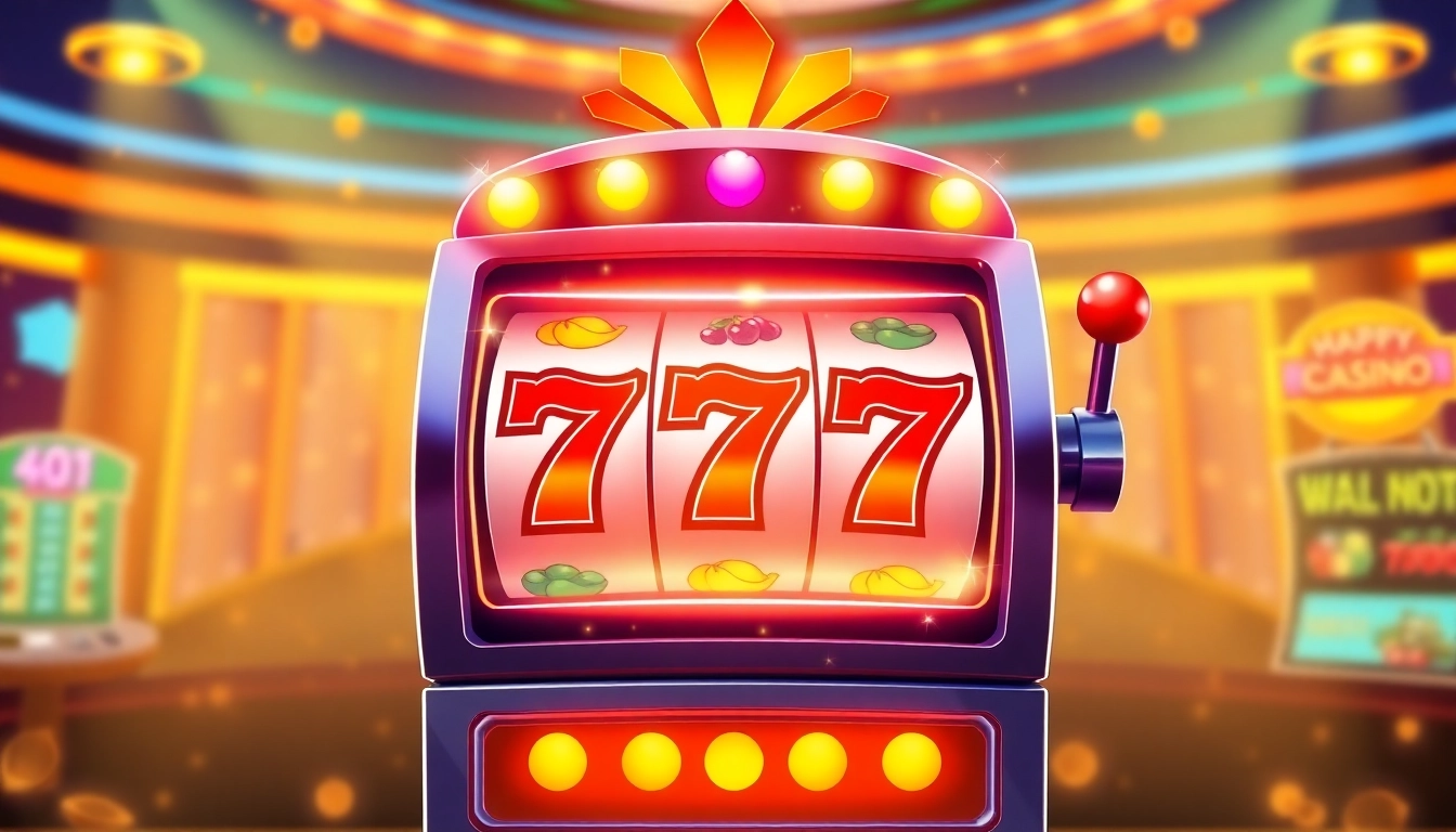 Engaging slot machine featuring สล็อต777 with vibrant colors and winning symbols, inviting players to try their luck.