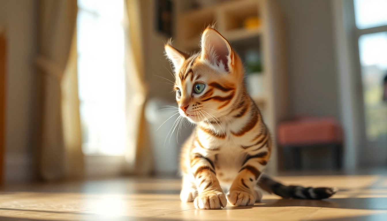 Adorable Bengal kitten showcasing its rosetted fur pattern from a Registered Bengal Breeder.