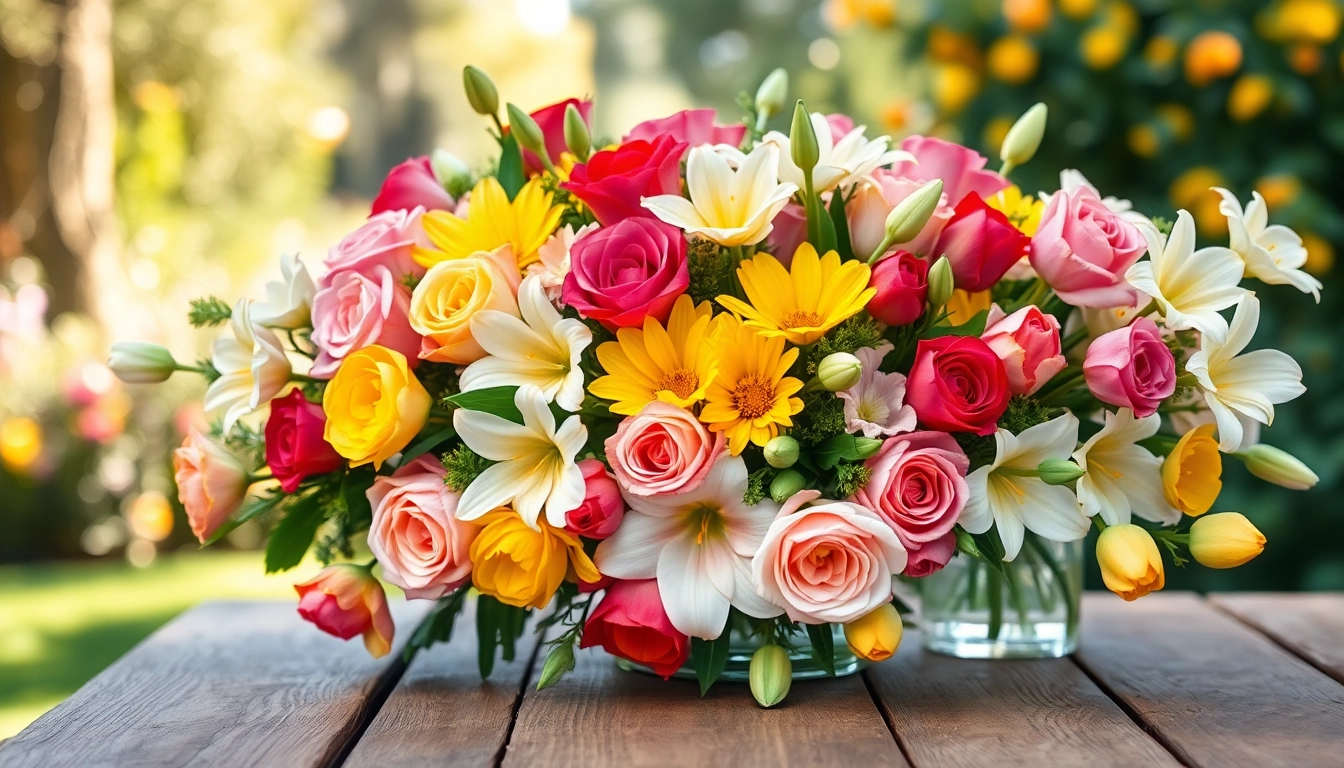 Delightful arrangement by an Irvine florist showcasing vibrant flowers and delicate textures.