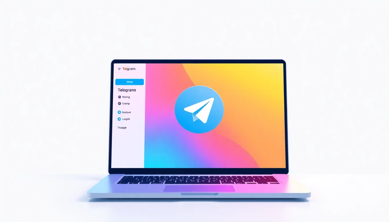 View the Telegram電腦版 interface on a laptop showing its sleek design and usability.