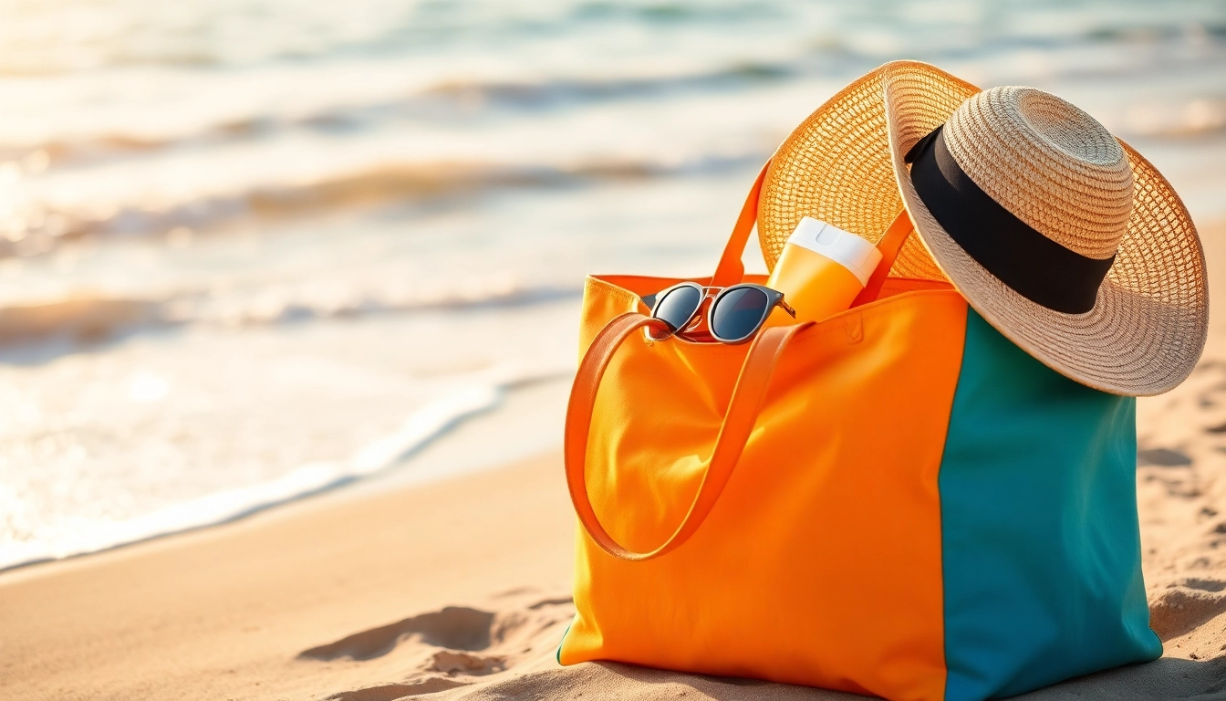 Enhance your summer travel experience with an essential tote bag on the beach.