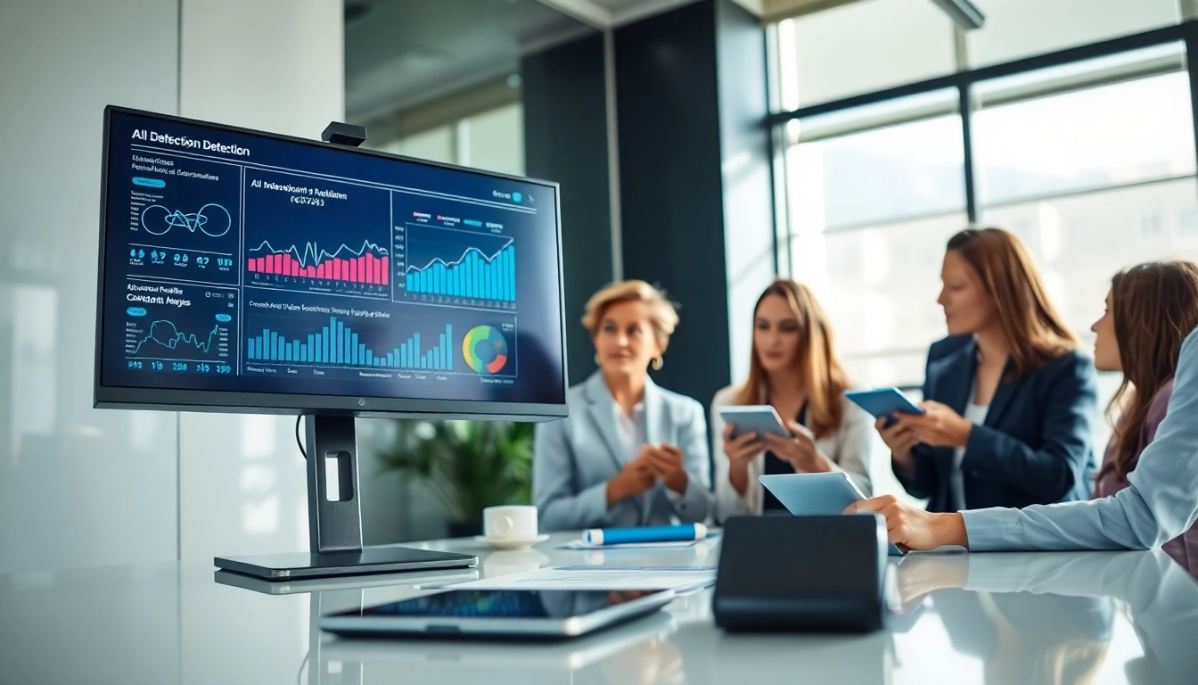 Engage with AI detector technology showcased through professionals analyzing AI-generated content.